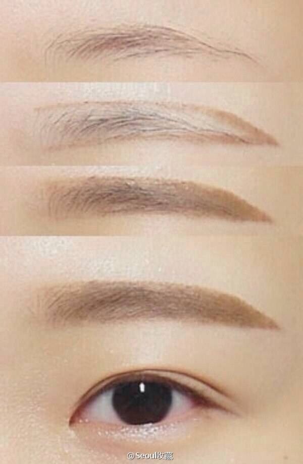 韩式一字眉画法